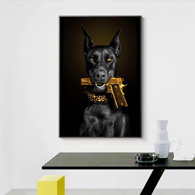 "Regal Guardians" Doberman Canvas