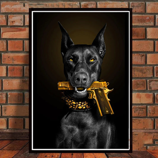 "Regal Guardians" Doberman Canvas