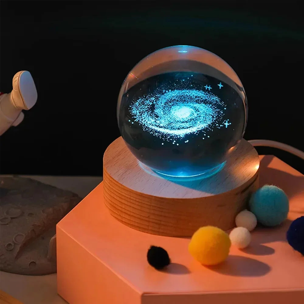 "Planetary Glow" 3D Crystal  Ball Night Light