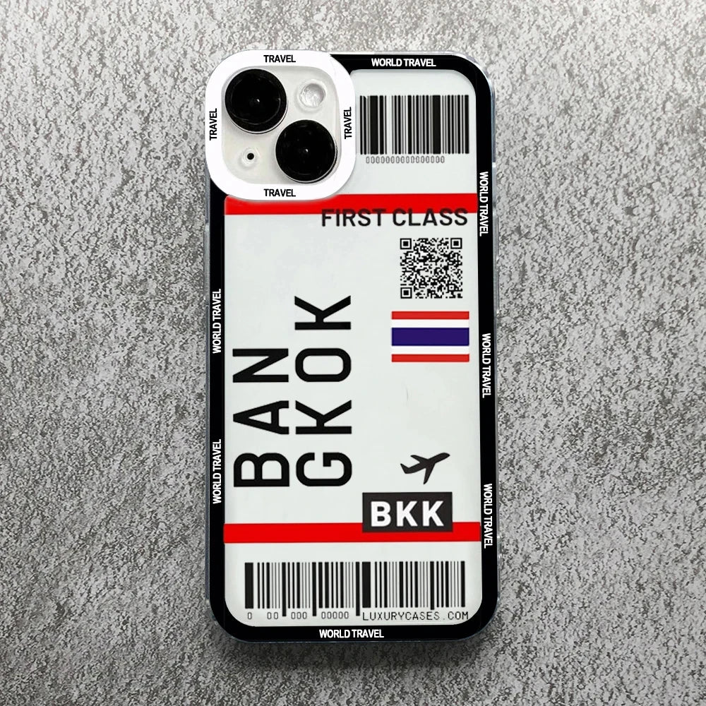 "Travelers" Boarding Pass iPhone Case