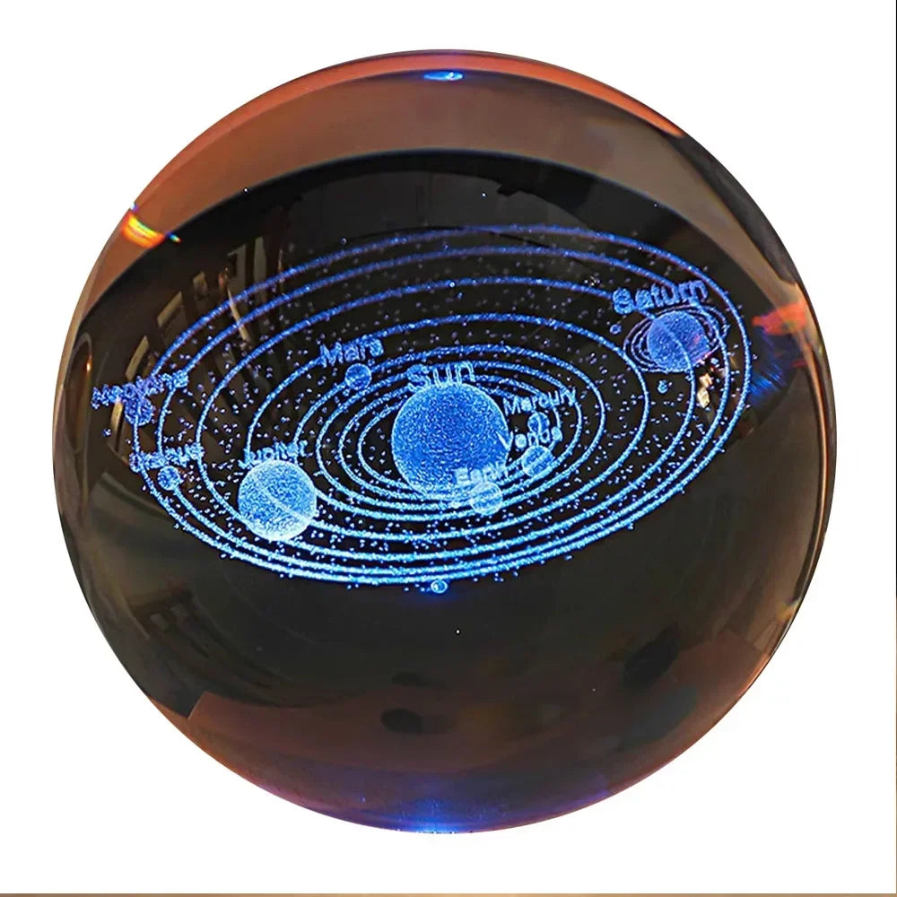 "Planetary Glow" 3D Crystal  Ball Night Light