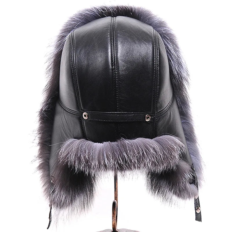 Luxury Fox Fur Hat – Fox & Sheepskin Lei Feng Ear Cap