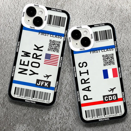 "Travelers" Boarding Pass iPhone Case